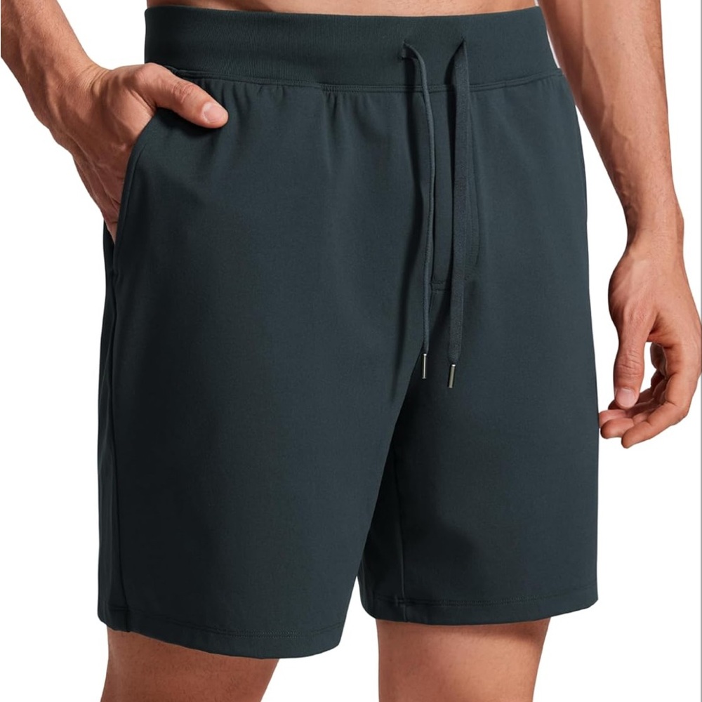 CRZ YOGA Men's Hybrid Shorts - Dark Green
